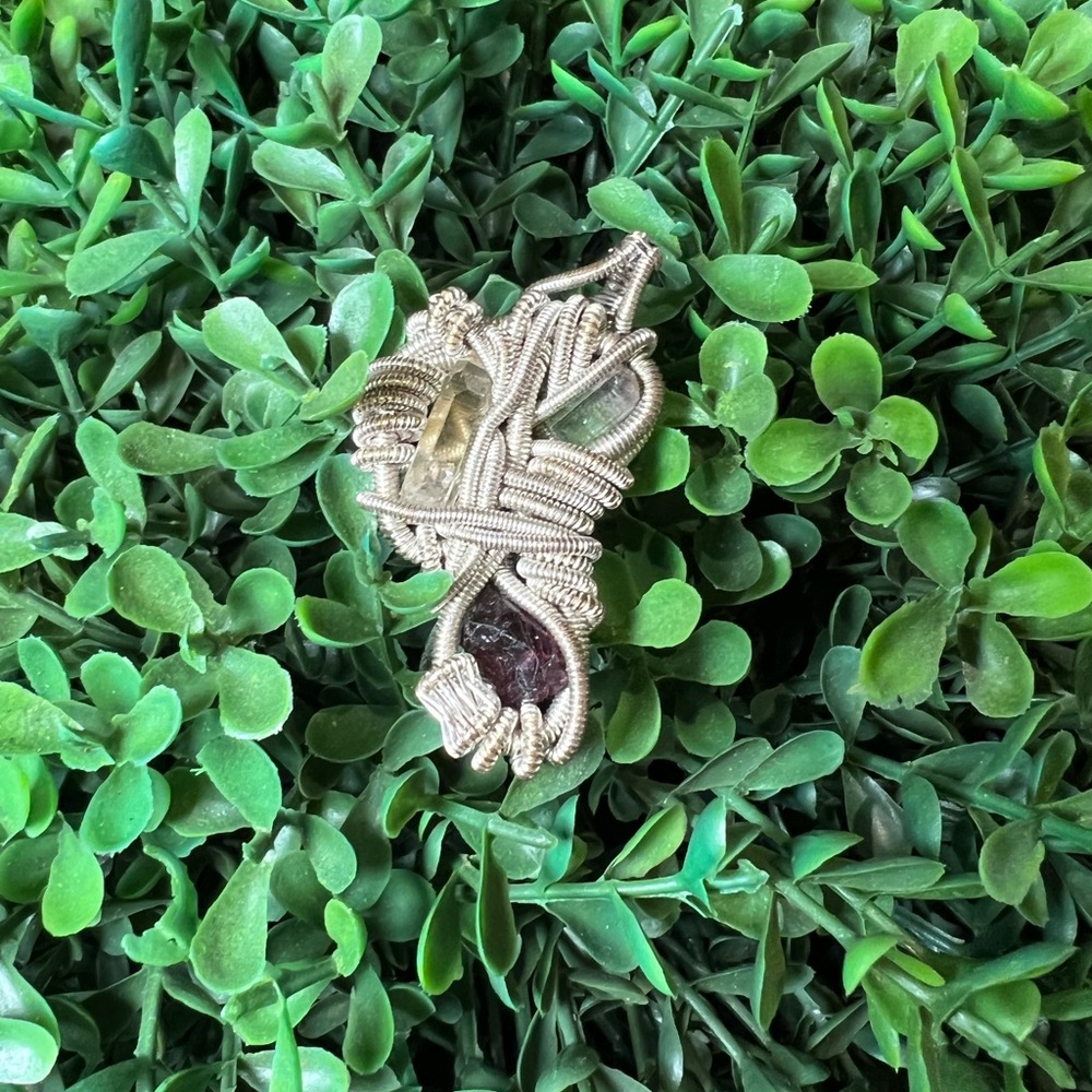 Copper wrapped geode pendant for necklace